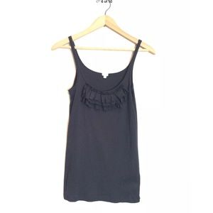 J. CREW Black Ruffled Cami Tank Top MEDIUM 8 - 10